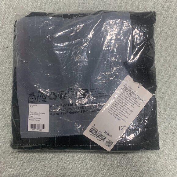 Lululemon NWT Adapted State Textured Jacket Reflective Grid L Black - Picture 7 of 9